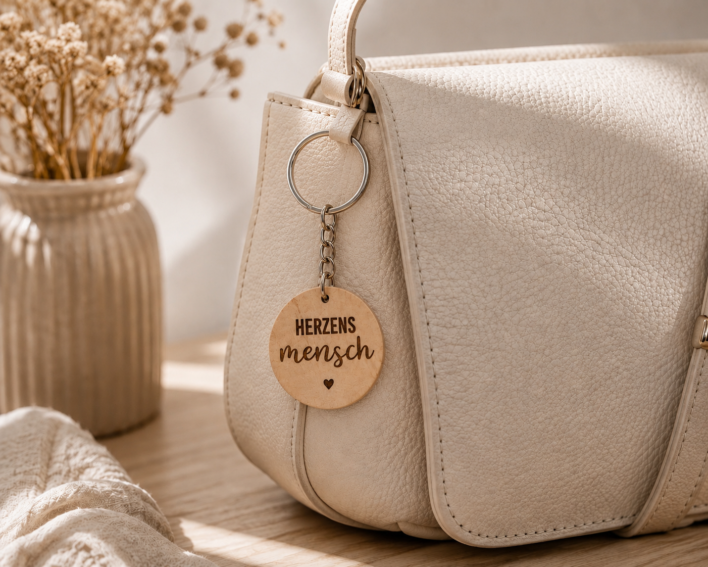 Handmade Wooden Keychains with Sayings | Gift from the Heart | Personalized Tag for Keys, Bags & More